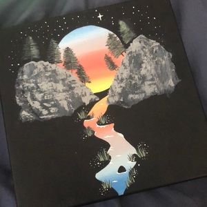 Sunset River acrylic painting on canvas